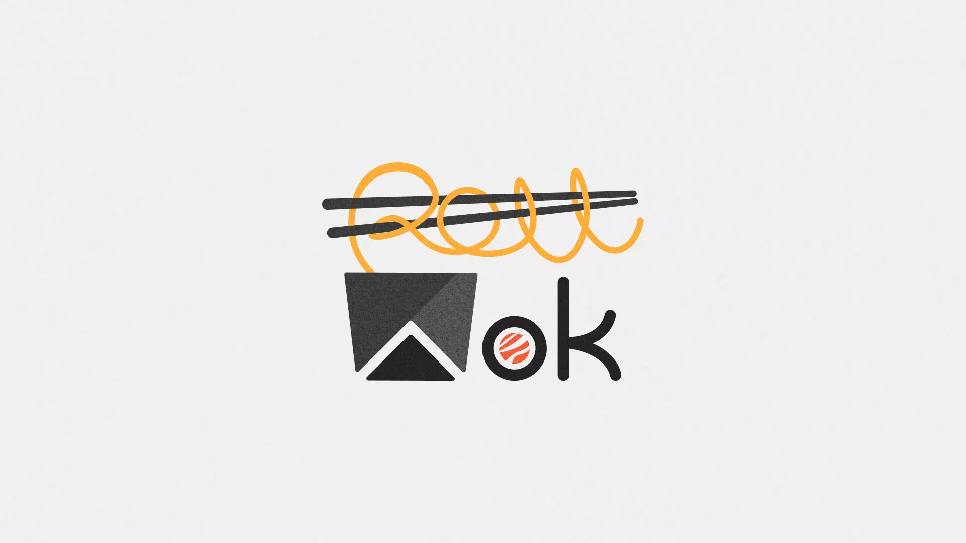 Разработка логотипа суши-бара «Roll Wok Club» в Советской Гавани